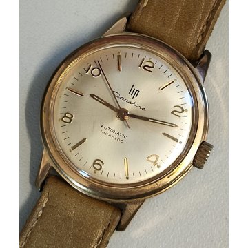 ANTICO OROLOGIO POLSO Lip Dauphine INCABLOC 1960 Plaque or AUTOMATIC WRIST WATCH