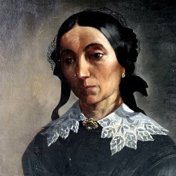 QUADRO DIPINTO OLIO TELA RITRATTO NOBILDONNA VITTORIANA LIBRO OCCHIALI EPOCA 800