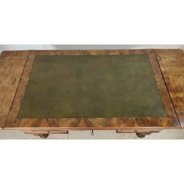 ANTICO SCRITTOIO BANDELLE epoca 1800 SCRIVANIA RADICA PELLE ministeriale DESK