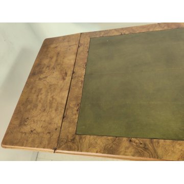 ANTICO SCRITTOIO BANDELLE epoca 1800 SCRIVANIA RADICA PELLE ministeriale DESK