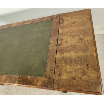 ANTICO SCRITTOIO BANDELLE epoca 1800 SCRIVANIA RADICA PELLE ministeriale DESK