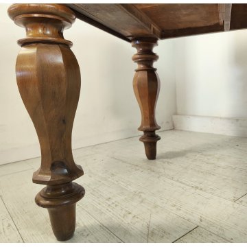 ANTICO SCRITTOIO BANDELLE epoca 1800 SCRIVANIA RADICA PELLE ministeriale DESK