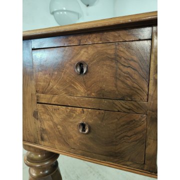 ANTICO SCRITTOIO BANDELLE epoca 1800 SCRIVANIA RADICA PELLE ministeriale DESK