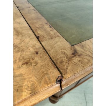 ANTICO SCRITTOIO BANDELLE epoca 1800 SCRIVANIA RADICA PELLE ministeriale DESK