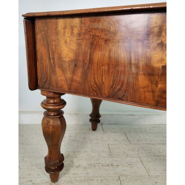 ANTICO SCRITTOIO BANDELLE epoca 1800 SCRIVANIA RADICA PELLE ministeriale DESK