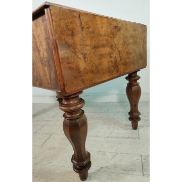 ANTICO SCRITTOIO BANDELLE epoca 1800 SCRIVANIA RADICA PELLE ministeriale DESK