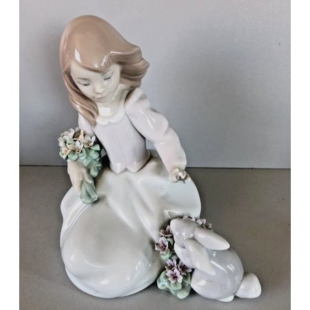 STATUINA PORCELLANA LLADRO' FIGURE  6931 Incontro nella foresta CONIGLIO RABBIT