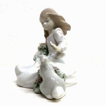 STATUINA PORCELLANA LLADRO' FIGURE  6931 Incontro nella foresta CONIGLIO RABBIT