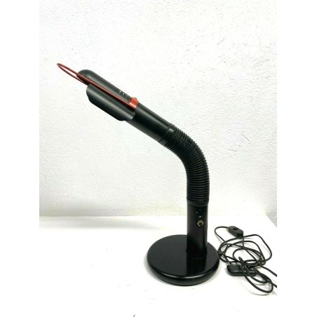 LAMPADA TAVOLO PERISCOPIO SCRIVANIA TARGETTI SANKEY DESIGN NERA ROSSA anni '70