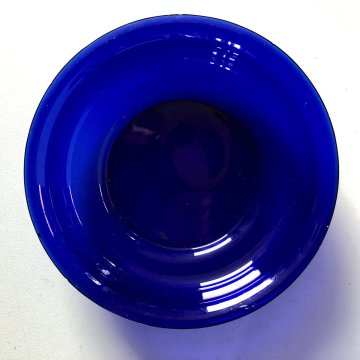 ANTICO SET COMODINO BOTTIGLIA ACQUA NOTTE PIATTO BICCHIERE VETRO BLU COBALTO '20