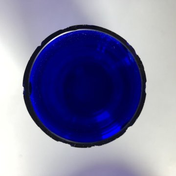 ANTICO SET COMODINO BOTTIGLIA ACQUA NOTTE PIATTO BICCHIERE VETRO BLU COBALTO '20