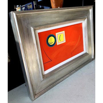 QUADRO ASTRATTO Di Salvatore Archetipo oggettivo su rosso MAC ARTE CONCRETA 1974