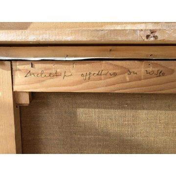 QUADRO ASTRATTO Di Salvatore Archetipo oggettivo su rosso MAC ARTE CONCRETA 1974