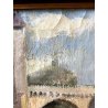 ANTICO QUADRO DIPINTO OLIO Valdemi VEDUTA PAESAGGIO PONTE BORGO MEDIOEVALE '900