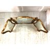 ANTICO RARO SPECCHIO da TAVOLO SPECCHIERA TRITTICO LEGNO CORNICE SAGOMATA DORATA