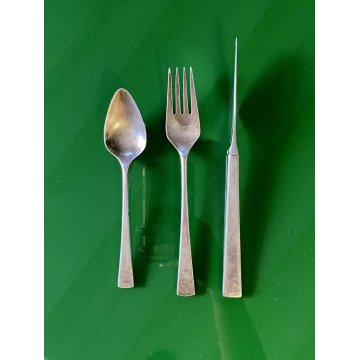 ANTICO SET 3 POSATE reed & barton LOGO T CURTLERY ACCIAIO dolce antipasto DESIGN