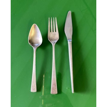 ANTICO SET 3 POSATE reed & barton LOGO T CURTLERY ACCIAIO dolce antipasto DESIGN