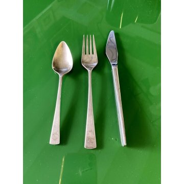 ANTICO SET 3 POSATE reed & barton LOGO T CURTLERY ACCIAIO dolce antipasto DESIGN