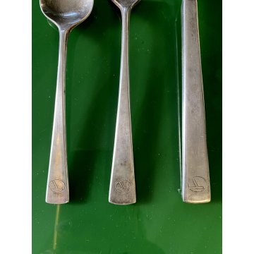 ANTICO SET 3 POSATE reed & barton LOGO T CURTLERY ACCIAIO dolce antipasto DESIGN