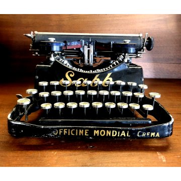 ANTICA MACCHINA DA SCRIVERE PORTATILE SABB Mod. M28 Officine Mondial Crema  '30