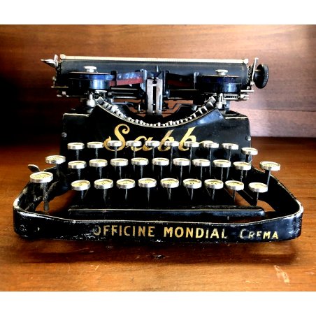 ANTICA MACCHINA DA SCRIVERE PORTATILE SABB Mod. M28 Officine Mondial Crema  '30