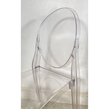 COPPIA SEDIA DESIGN PHILIPPE STARK KARTELL MOD. VICTORIA GHOST COLOR CRISTALLO