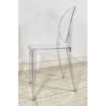 COPPIA SEDIA DESIGN PHILIPPE STARK KARTELL MOD. VICTORIA GHOST COLOR CRISTALLO