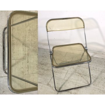 SET 8 SEDIA PIEGHEVOLE Plia FUME' DESIGN G. Piretti PER Anonima Castelli ANNI 70