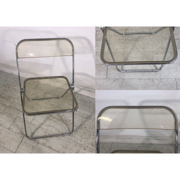 SET 8 SEDIA PIEGHEVOLE Plia FUME' DESIGN G. Piretti PER Anonima Castelli ANNI 70