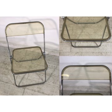SET 8 SEDIA PIEGHEVOLE Plia FUME' DESIGN G. Piretti PER Anonima Castelli ANNI 70