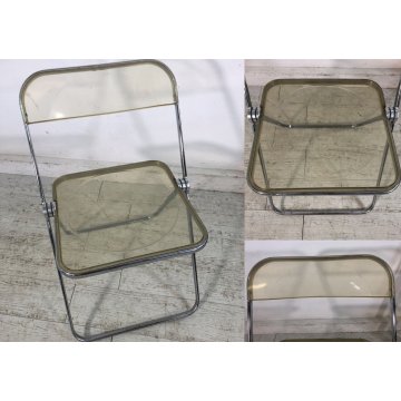 SET 8 SEDIA PIEGHEVOLE Plia FUME' DESIGN G. Piretti PER Anonima Castelli ANNI 70