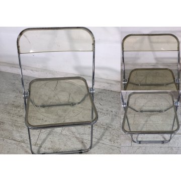 SET 8 SEDIA PIEGHEVOLE Plia FUME' DESIGN G. Piretti PER Anonima Castelli ANNI 70