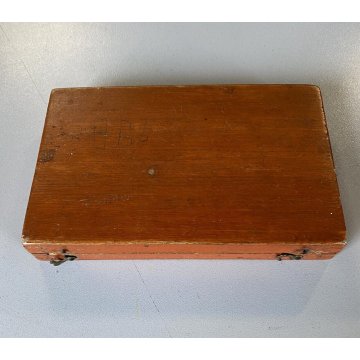 COMPASSO ANTICO con SCATOLA LEGNO pezzi vari VECCHI STRUMENTI disegno tecnico