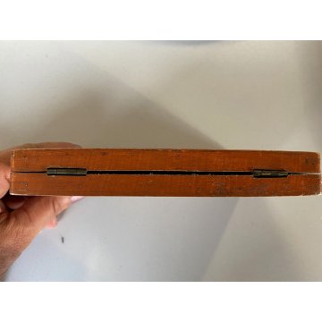 COMPASSO ANTICO con SCATOLA LEGNO pezzi vari VECCHI STRUMENTI disegno tecnico