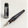 Marlen C-967 PENNA STILOGRAFICA marmorizzata PISTONE Vintage Fountain Pen ITALY