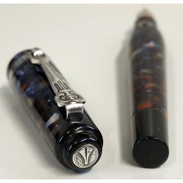Marlen C-967 PENNA STILOGRAFICA marmorizzata PISTONE Vintage Fountain Pen ITALY