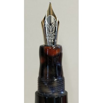 Marlen C-967 PENNA STILOGRAFICA marmorizzata PISTONE Vintage Fountain Pen ITALY