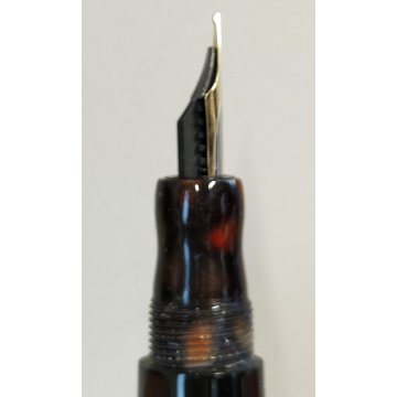 Marlen C-967 PENNA STILOGRAFICA marmorizzata PISTONE Vintage Fountain Pen ITALY