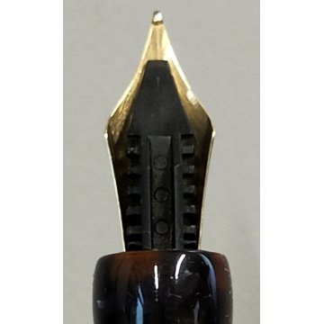 Marlen C-967 PENNA STILOGRAFICA marmorizzata PISTONE Vintage Fountain Pen ITALY