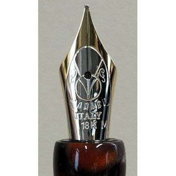Marlen C-967 PENNA STILOGRAFICA marmorizzata PISTONE Vintage Fountain Pen ITALY