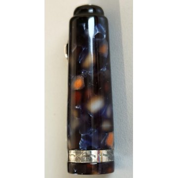 Marlen C-967 PENNA STILOGRAFICA marmorizzata PISTONE Vintage Fountain Pen ITALY