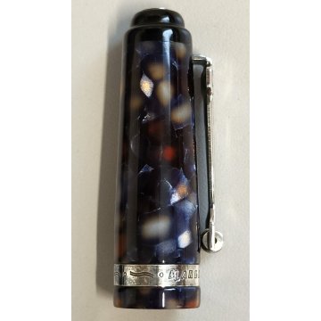 Marlen C-967 PENNA STILOGRAFICA marmorizzata PISTONE Vintage Fountain Pen ITALY