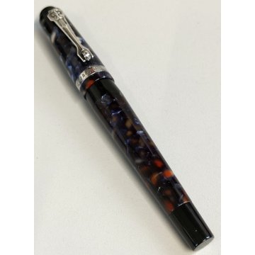 Marlen C-967 PENNA STILOGRAFICA marmorizzata PISTONE Vintage Fountain Pen ITALY
