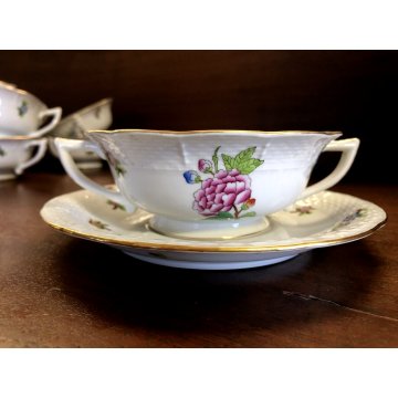 SERVIZIO CONSOMME' 12 pers. Porcellana HEREND HUNGARY  mod: 743 Queen Victoria