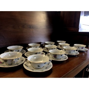SERVIZIO CONSOMME' 12 pers. Porcellana HEREND HUNGARY  mod: 743 Queen Victoria