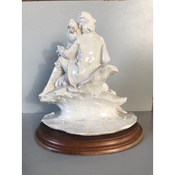 STATUINA FIGURE PORCELLANA CAPODIMONTE A. Belcari SCENA ROMANTICA VINTAGE  '900