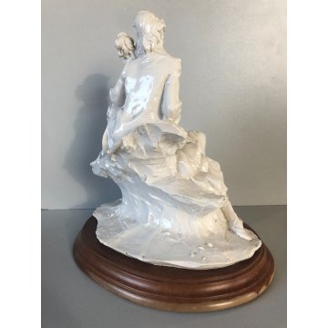 STATUINA FIGURE PORCELLANA CAPODIMONTE A. Belcari SCENA ROMANTICA VINTAGE  '900