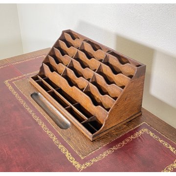 ANTICA SCRIVANIA CENTRO SCRITTOIO FINE 1800 LEGNO ROVERE 1 CASSETTO OLD OFFICE