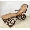 ANTICA CHAISE LONGUE THONET SDRAIO PIEGHEVOLE LEGNO FAGGIO ANNI 40 PAGLIA VIENNA