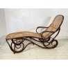 ANTICA CHAISE LONGUE THONET SDRAIO PIEGHEVOLE LEGNO FAGGIO ANNI 40 PAGLIA VIENNA